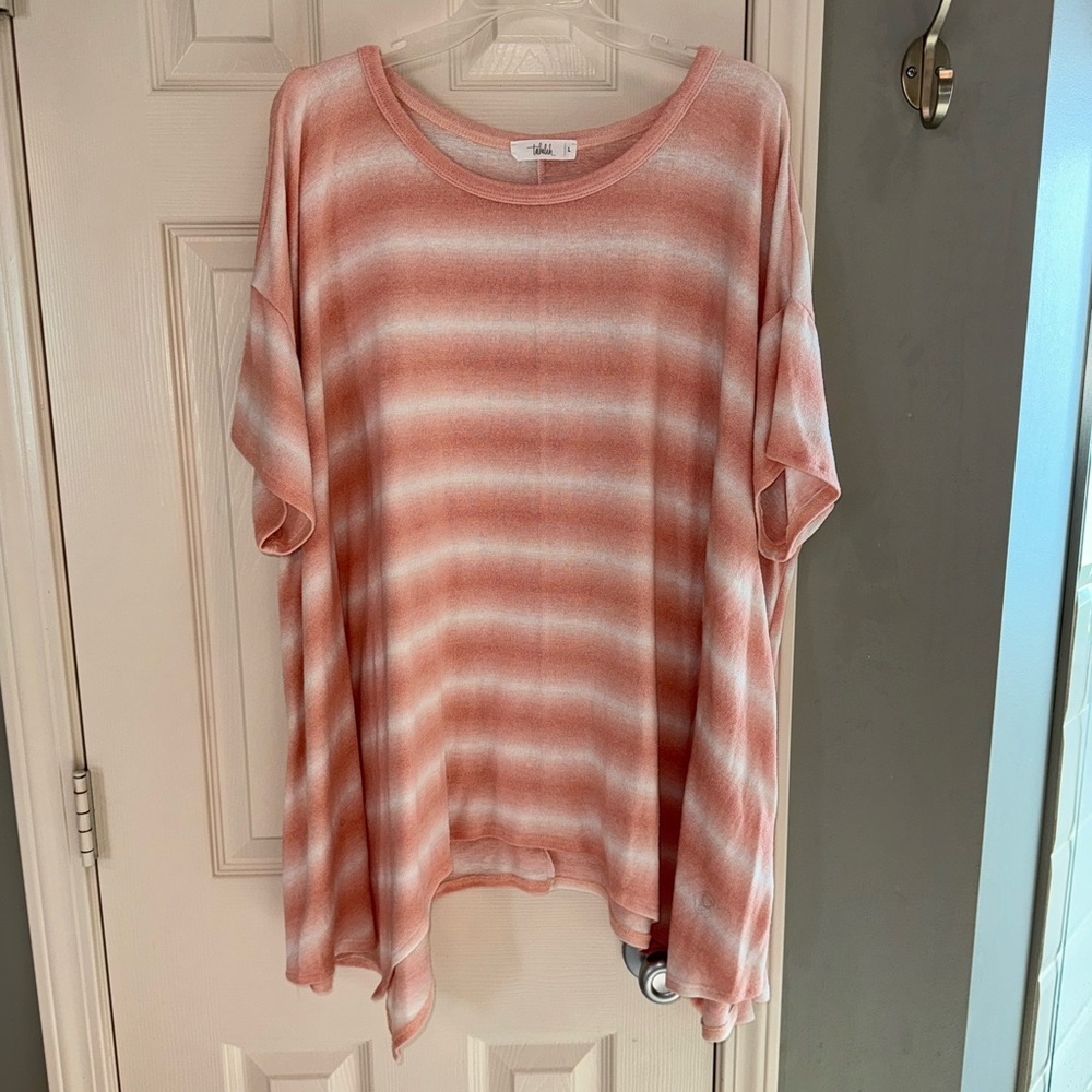Oversized peach stripe shirt
